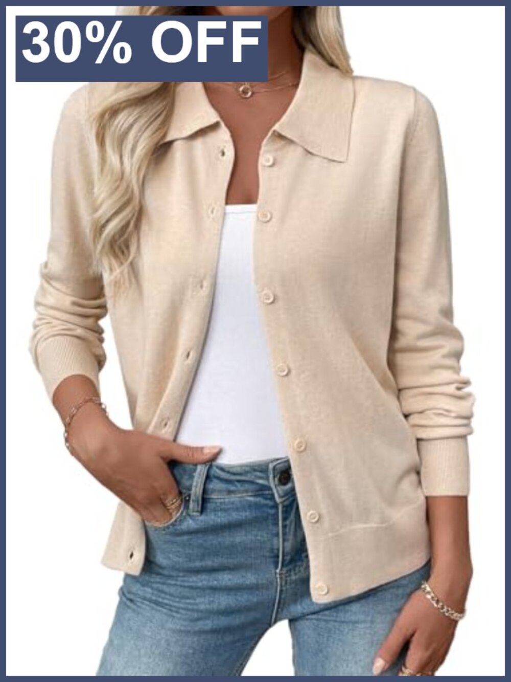 Lightweight Wool Blend Button Down Cardigan Long Sleeve Fall Layering